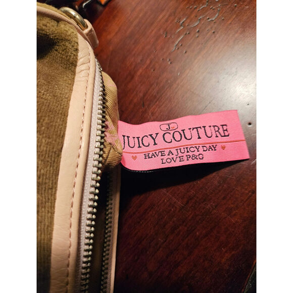 Rare Y2K Juicy Couture Green & Pink Velour Barrel Purse, Authentic - Picture 13 of 15